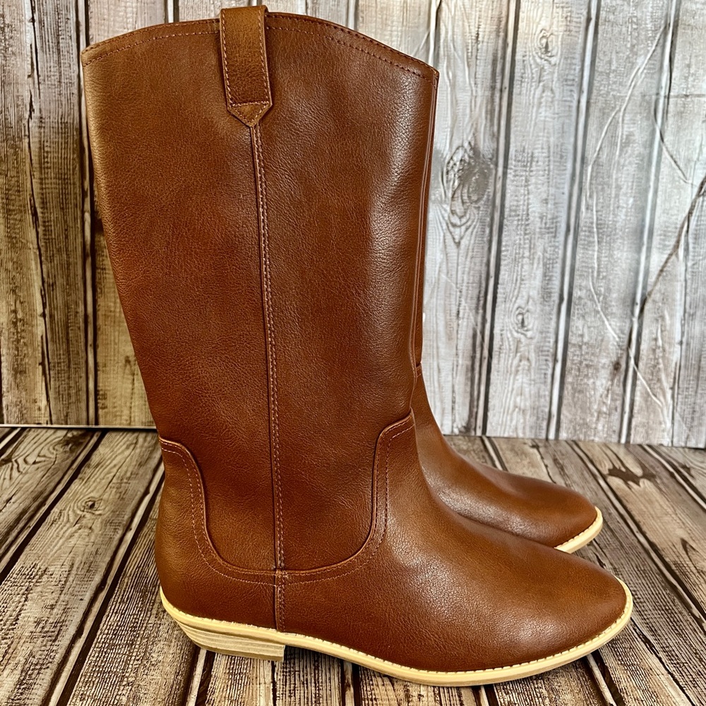 Cat & Jack Tall Riding Boots Big Girls Size 5 Brown NWT - Picture 4 of 8
